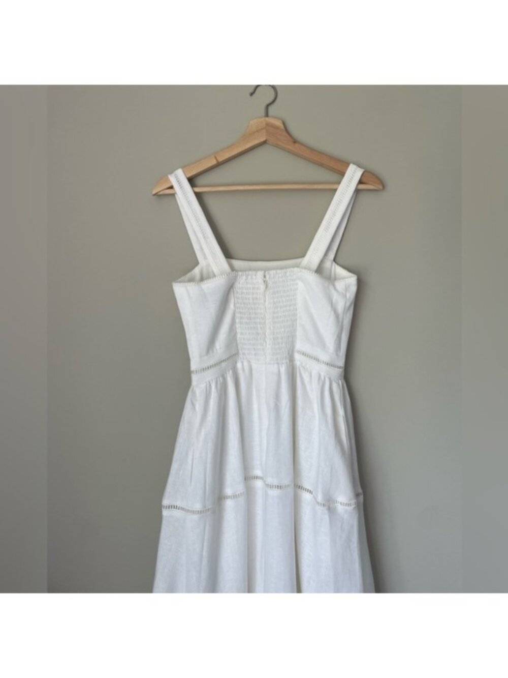 NEW Reformation Everett Linen Midi Dress White | US 6 UK 10 - Picture 12 of 16